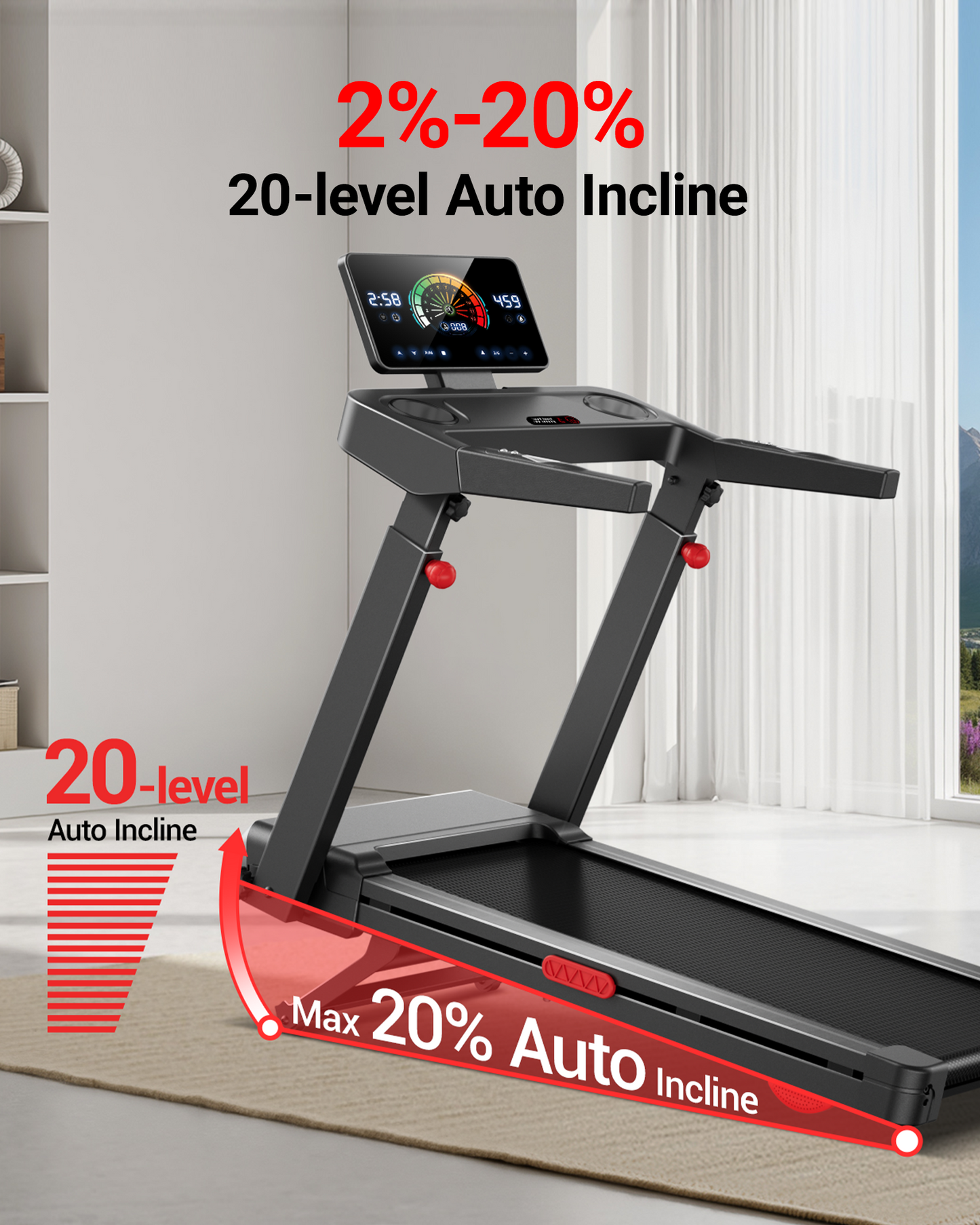 UWill L10 Foldable Treadmill 20% AUTO Incline with Pulse Sensors 8.7MPH