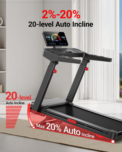 UWill L10 Foldable Treadmill 20% AUTO Incline with Pulse Sensors 8.7MPH