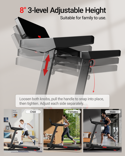 UWill L10 Foldable Treadmill 20% AUTO Incline with Pulse Sensors 8.7MPH