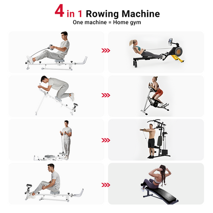 UWill 4-in-1 Ab-trainer Combined Rowing Machine