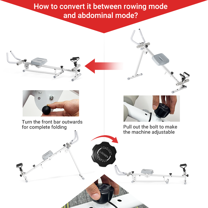 UWill 4-in-1 Ab-trainer Combined Rowing Machine