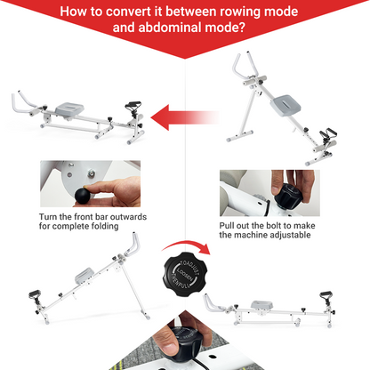 UWill 4-in-1 Ab-trainer Combined Rowing Machine