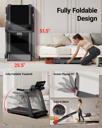 UWill L10 Foldable Treadmill 20% AUTO Incline with Pulse Sensors 8.7MPH